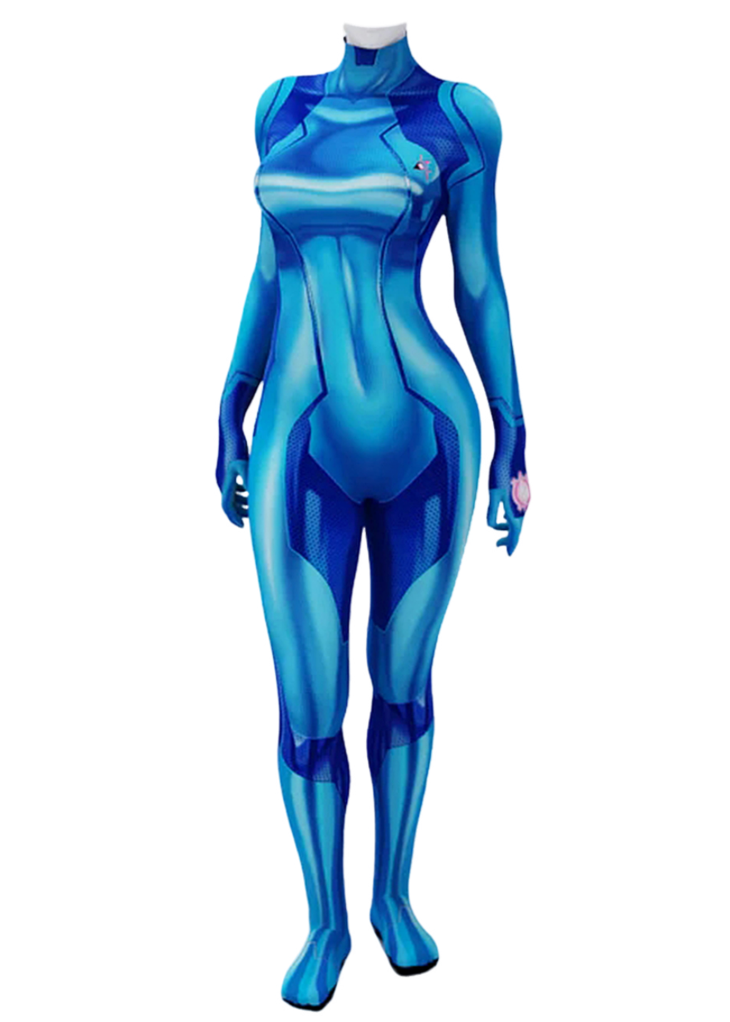 Metroid Costume Samus Aran Bodysuit Cosplay for Adult Kids