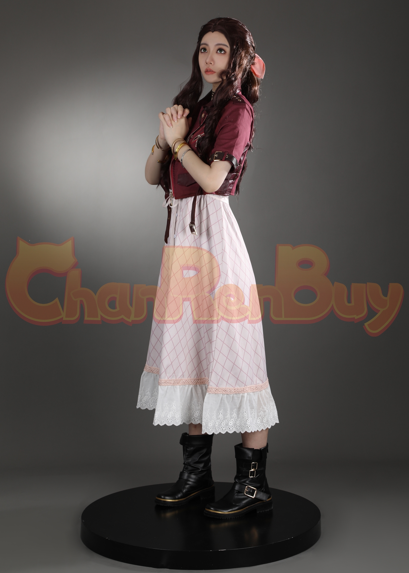 Aerith Gainsborough Costume Crisis Core: Final Fantasy VII Suit Cosplay