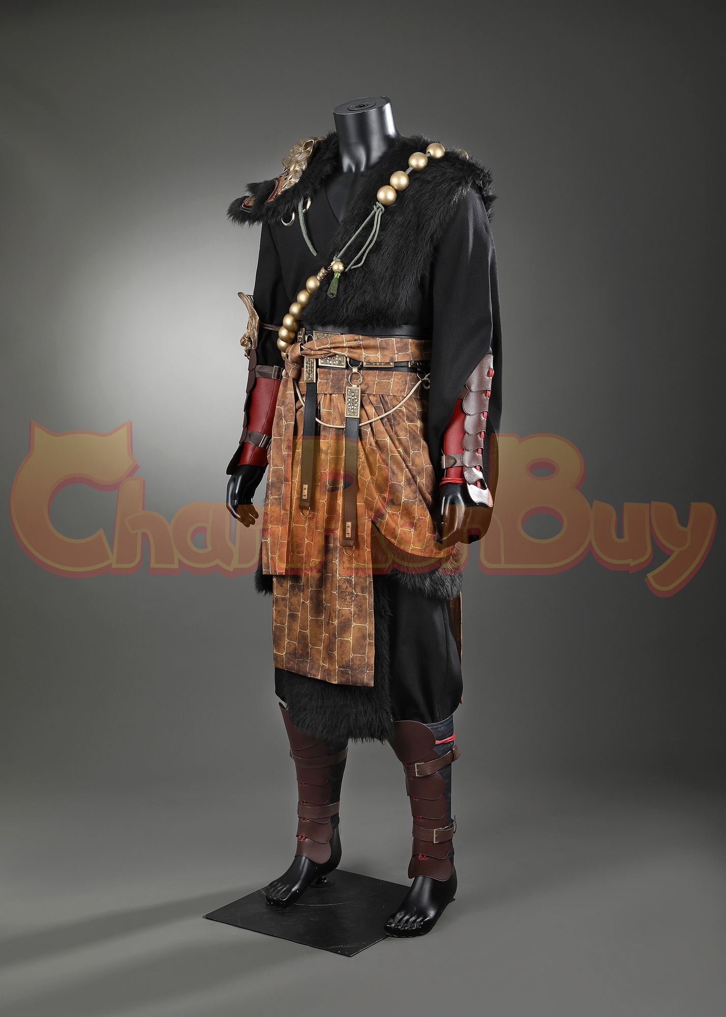 Ebongold Silk Robe Costume Black Myth: Wukong Suit Cosplay