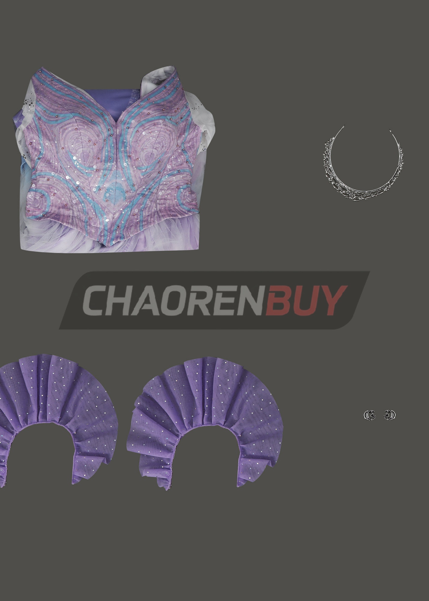 Glinda Costume Suit Cosplay Purple Dress