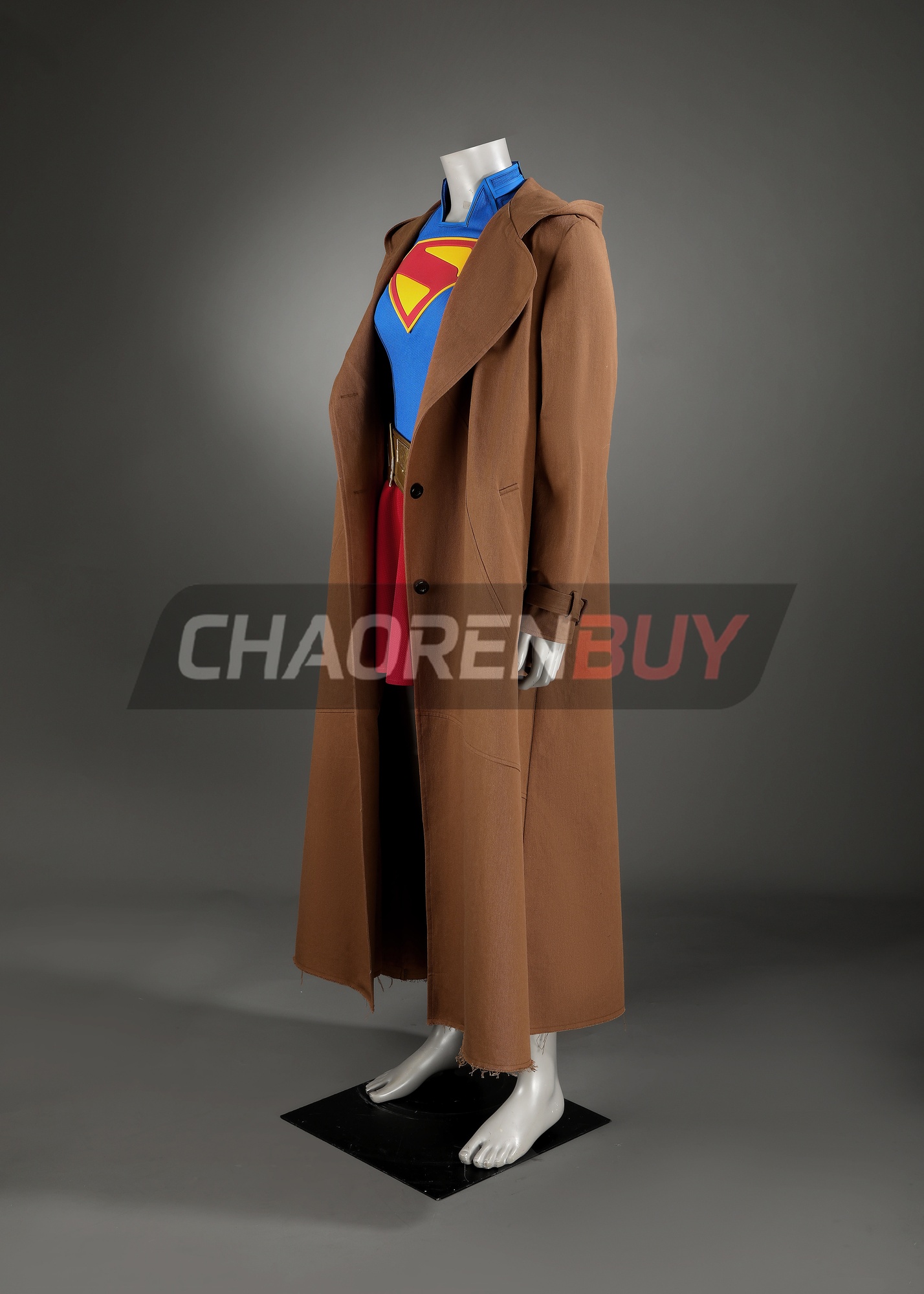 Superhero Man Girl Costume Suit Cosplay Woman with Coat