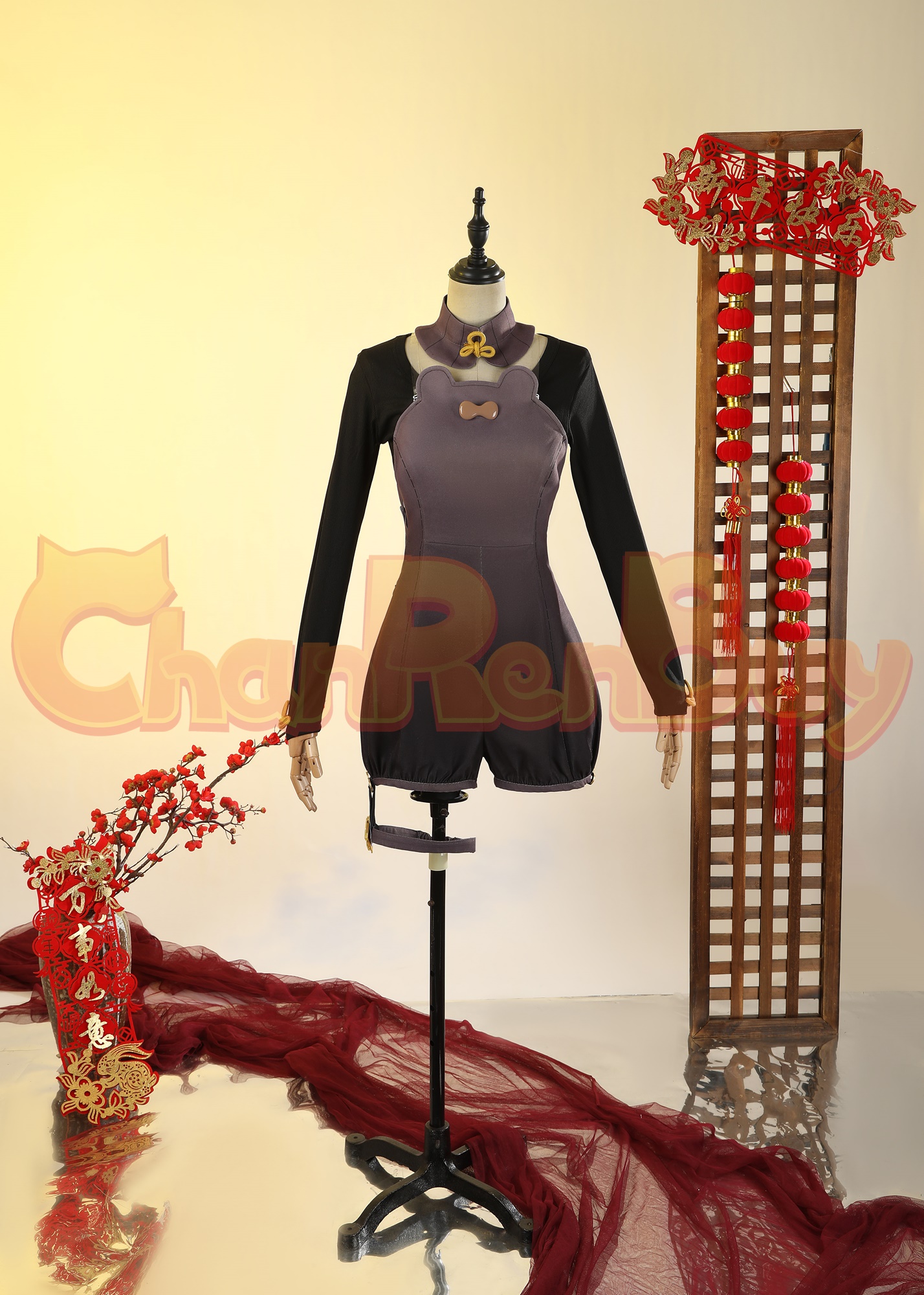 Xiangling Costume Genshin Impact Lantern Rite Suit Cosplay