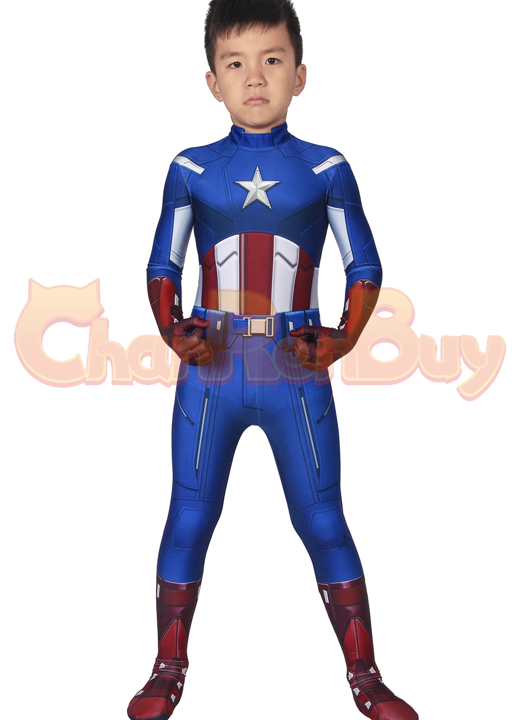 Captain America Costume The Avengers Steve Rogers Bodysuit Cosplay for Kids