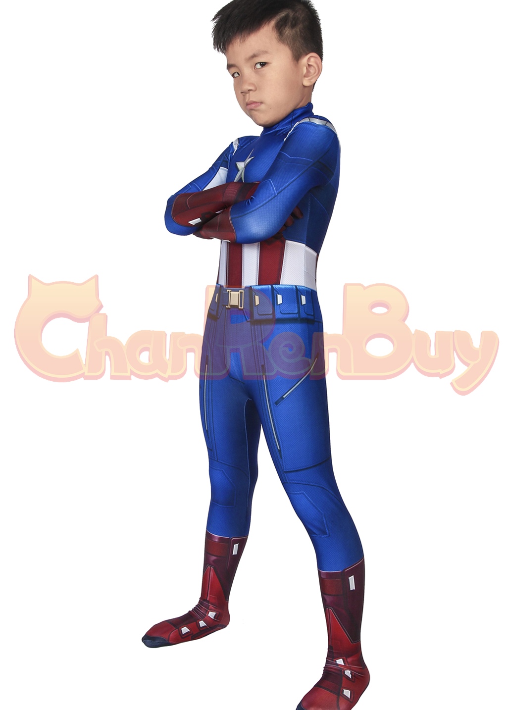 Captain America Costume The Avengers Steve Rogers Bodysuit Cosplay for Kids