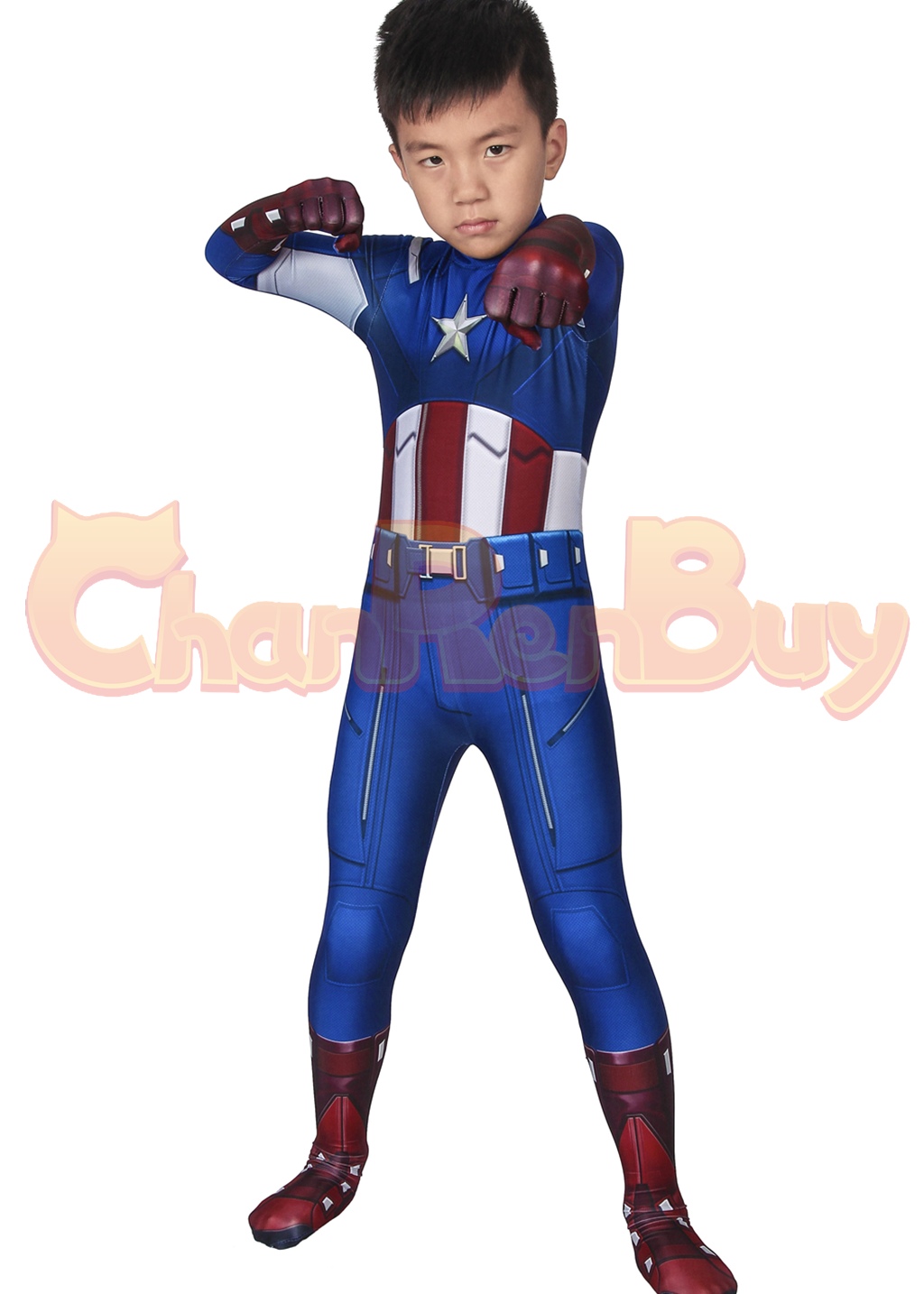 Captain America Costume The Avengers Steve Rogers Bodysuit Cosplay for Kids