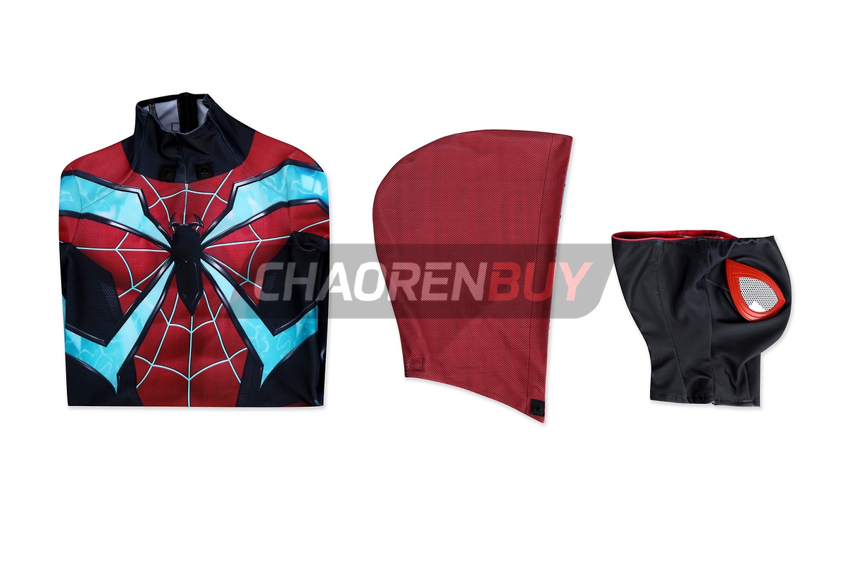 Miles Morales Evolved Suit Costume Bodysuit Marvel's Spider-Man 2 Cosplay for Kids