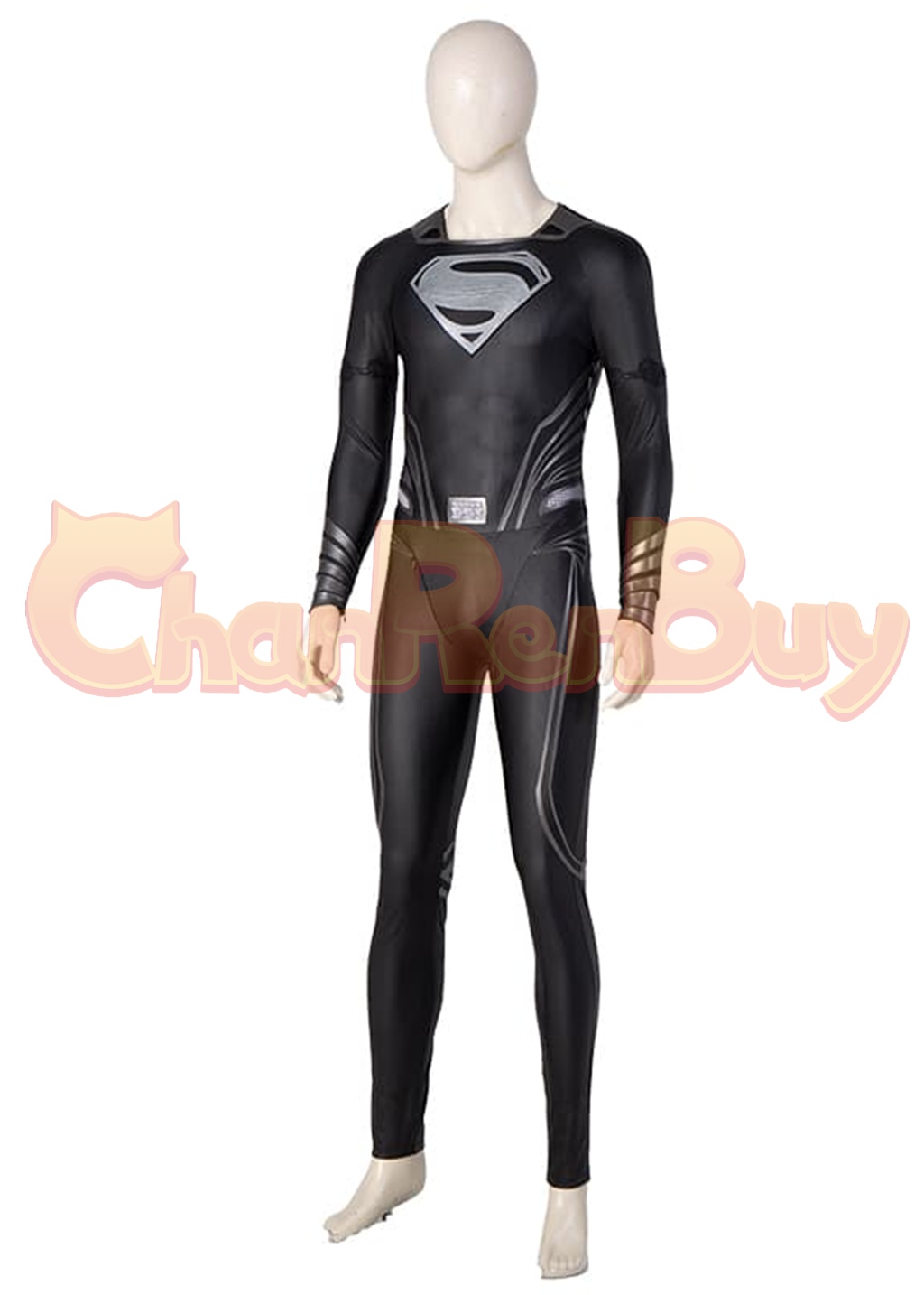 Superhero Man Costume Clark Kent Cosplay Black Suit 