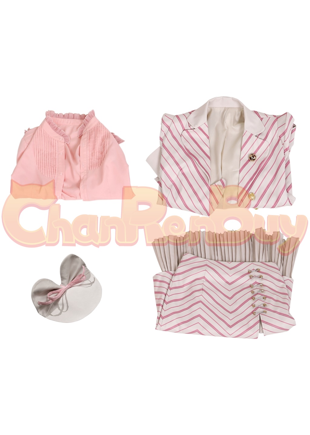 Glinda Costume Wicked Cosplay Pinstripe Suit