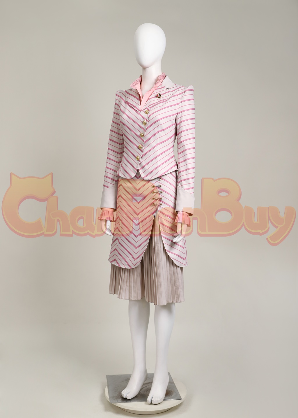 Glinda Costume Wicked Cosplay Pinstripe Suit