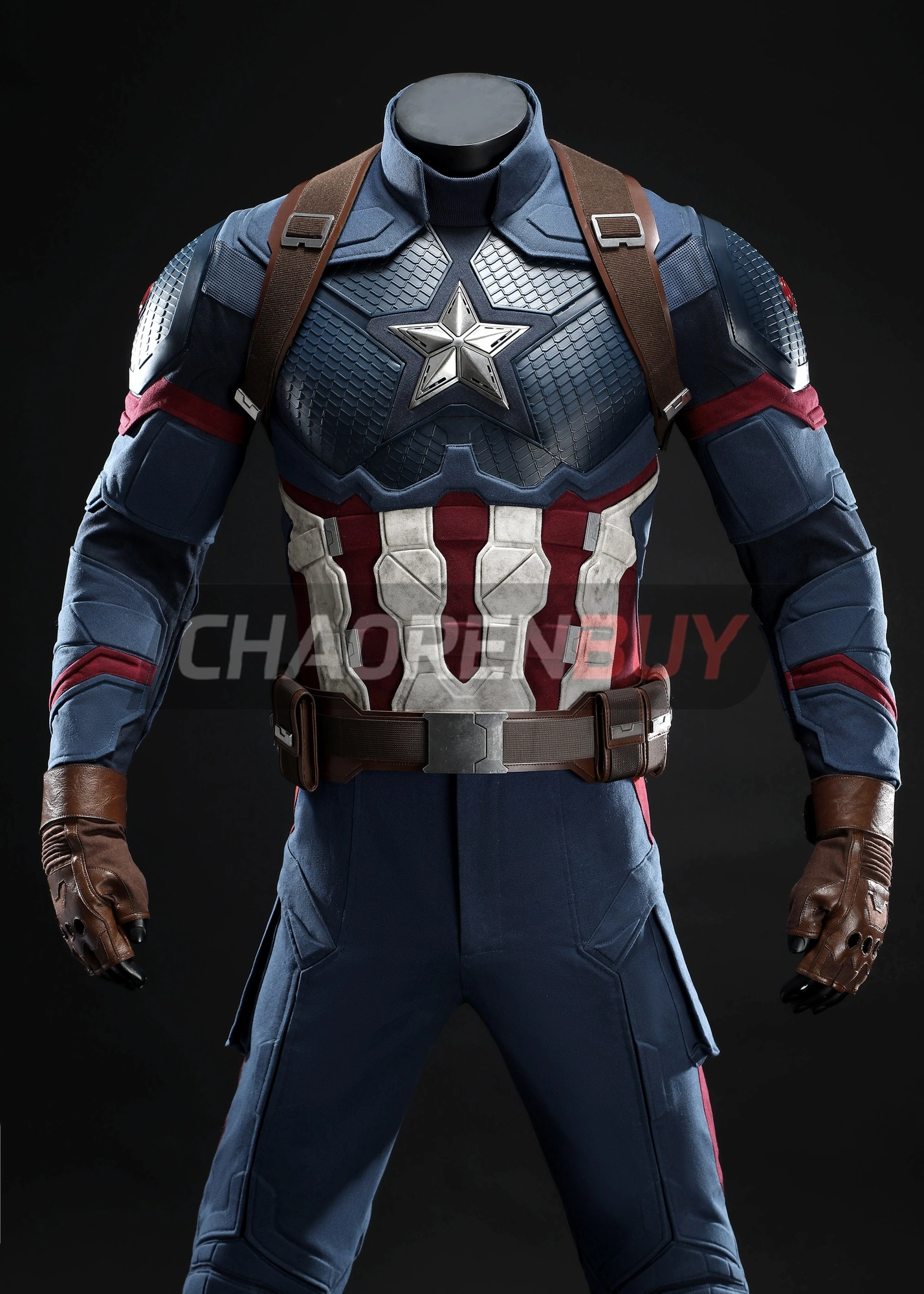 Captain America Costume Avengers: Endgame Steven Rogers Suit Cosplay Top Level