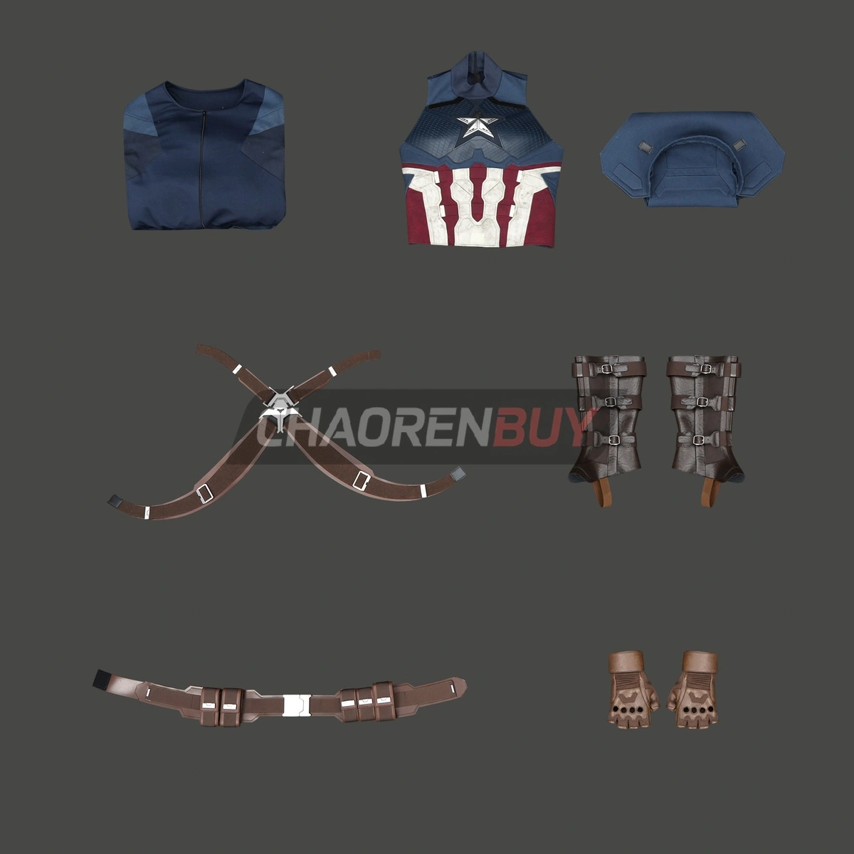 Captain America Costume Avengers: Endgame Steven Rogers Suit Cosplay Top Level