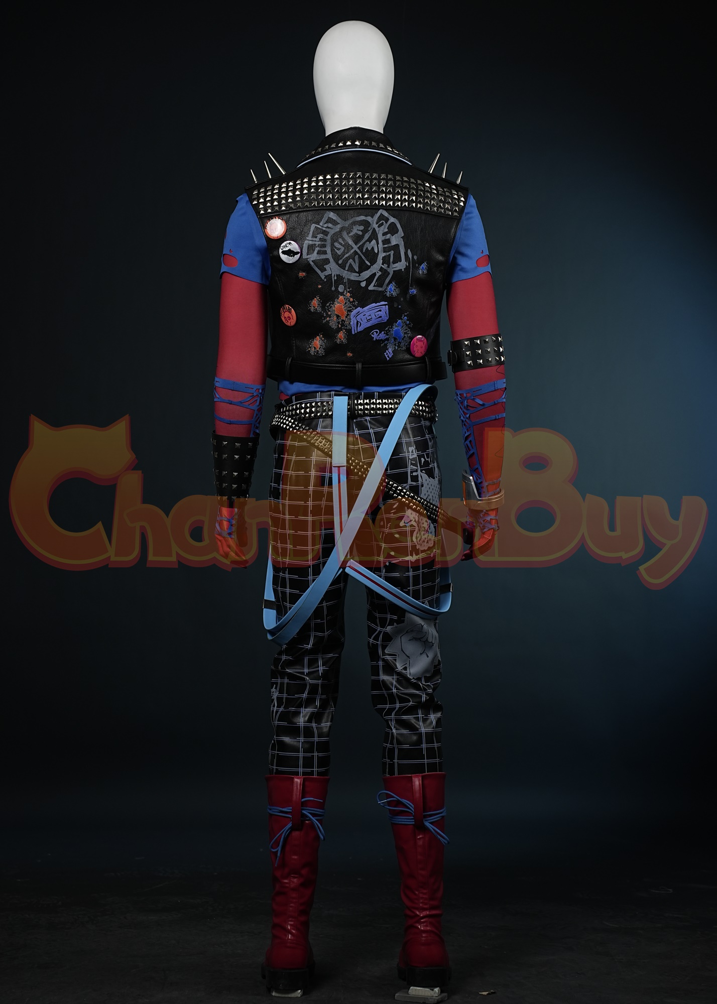 Spider-Punk Costume Spider-Man: Into the Spider-Verse Hobart Brown Suit Cosplay Upgrade Ver