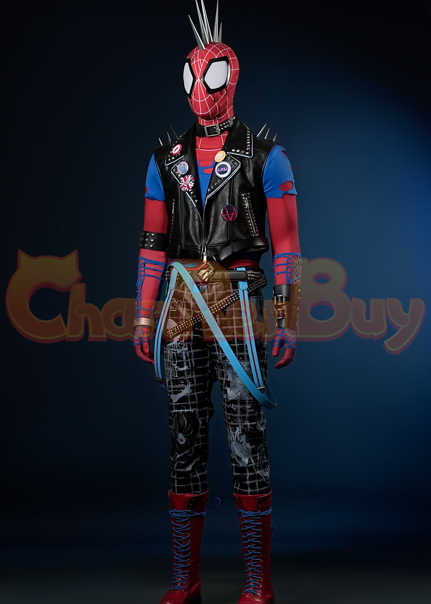 Spider-Punk Costume Spider-Man: Into the Spider-Verse Hobart Brown Suit Cosplay Upgrade Ver