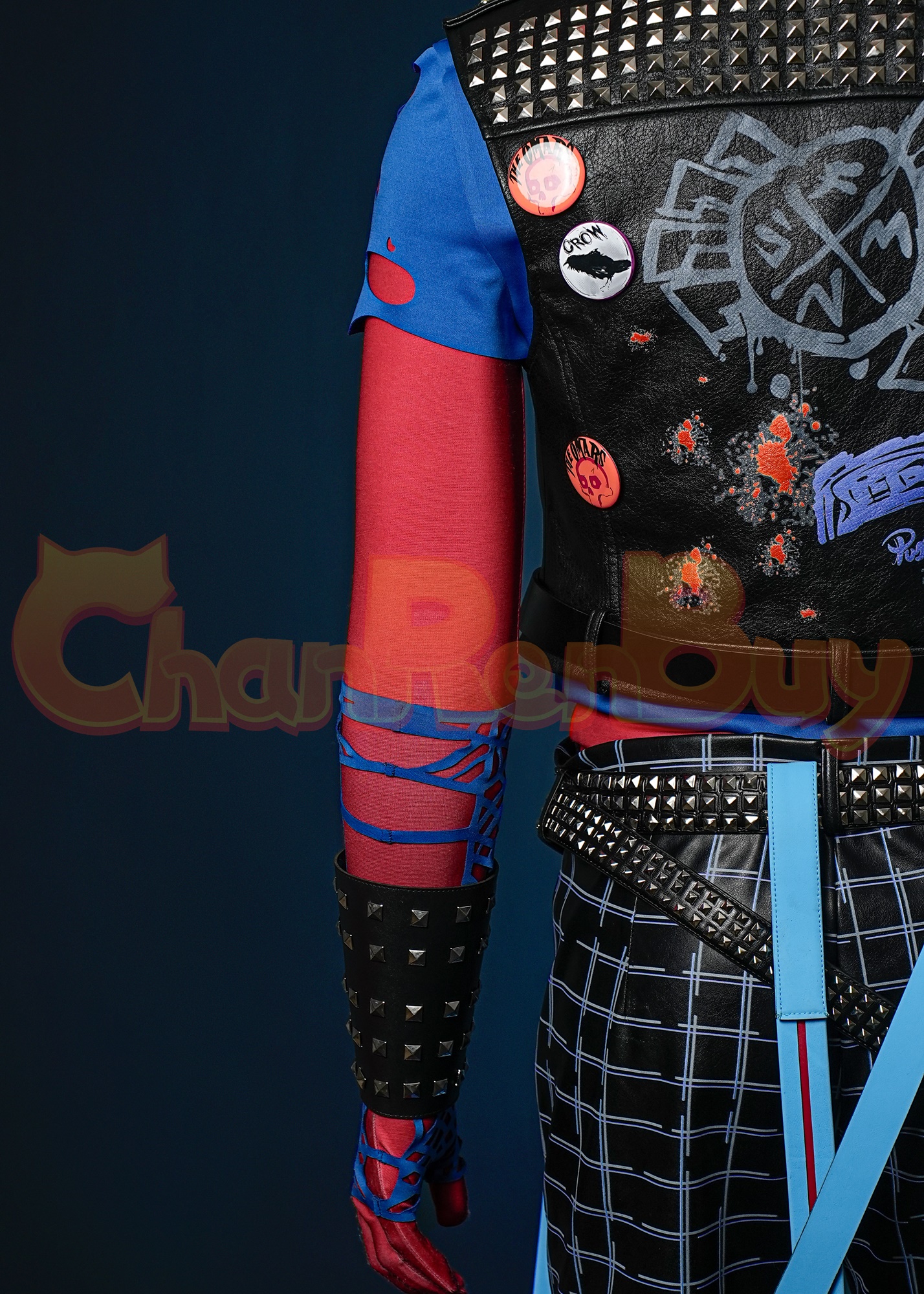 Spider-Punk Costume Spider-Man: Into the Spider-Verse Hobart Brown Suit Cosplay Upgrade Ver