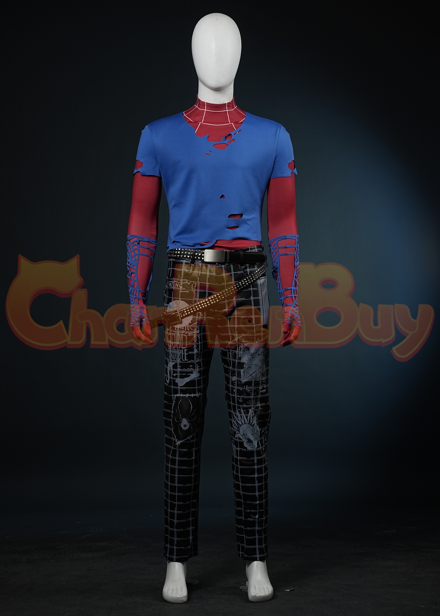 Spider-Punk Costume Spider-Man: Into the Spider-Verse Hobart Brown Suit Cosplay Upgrade Ver