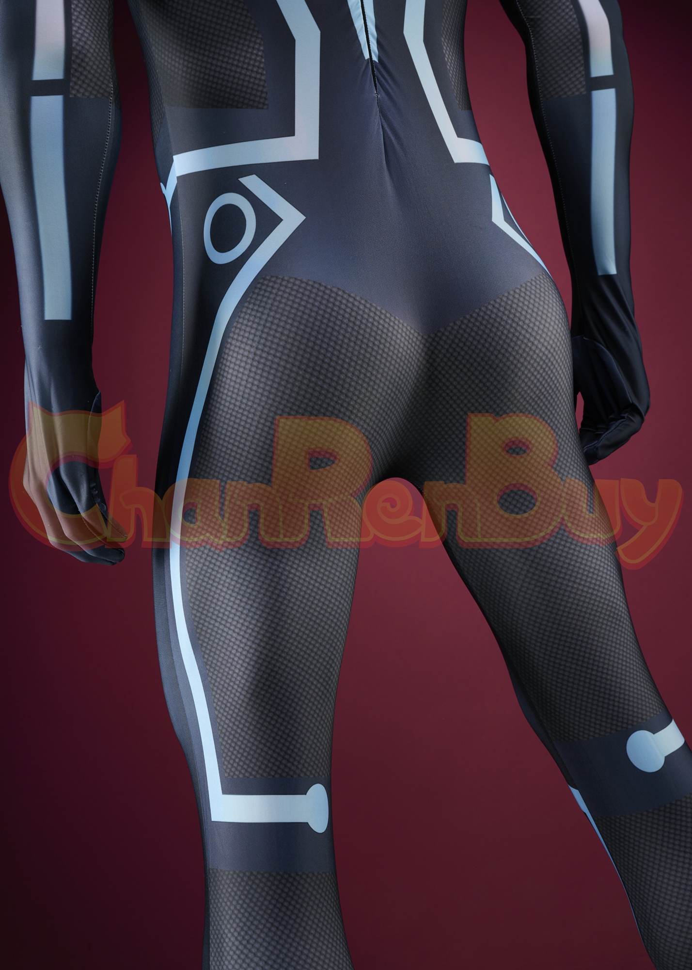 Spider Man Tron:Legacy Clu Costume Cosplay Bodysuit Blue Ver.