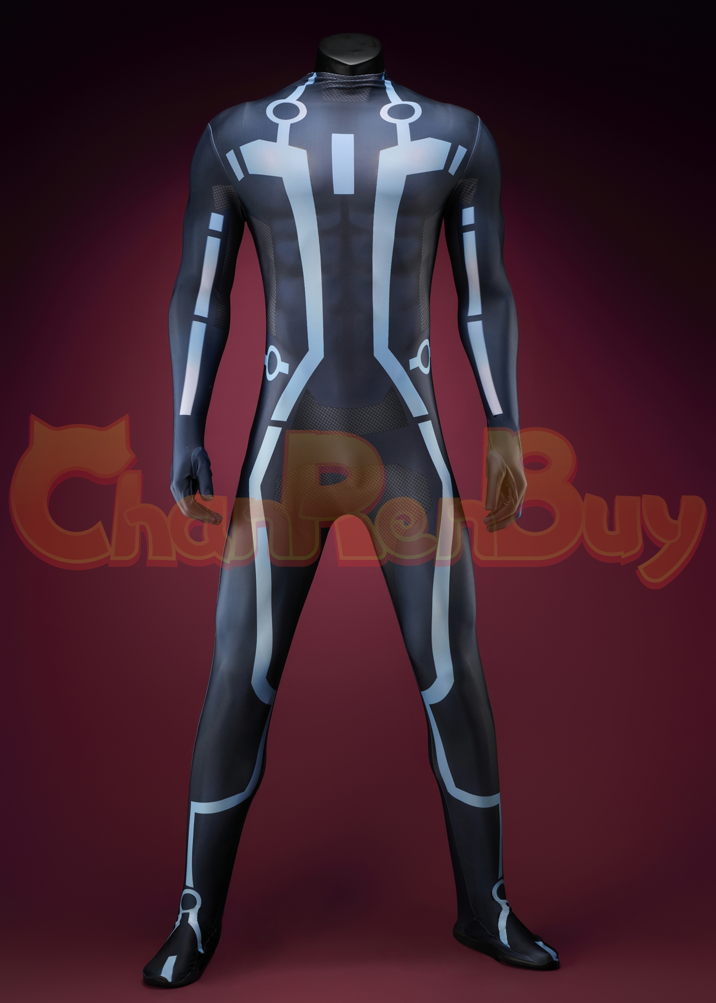 Spider Man Tron:Legacy Clu Costume Cosplay Bodysuit Blue Ver.