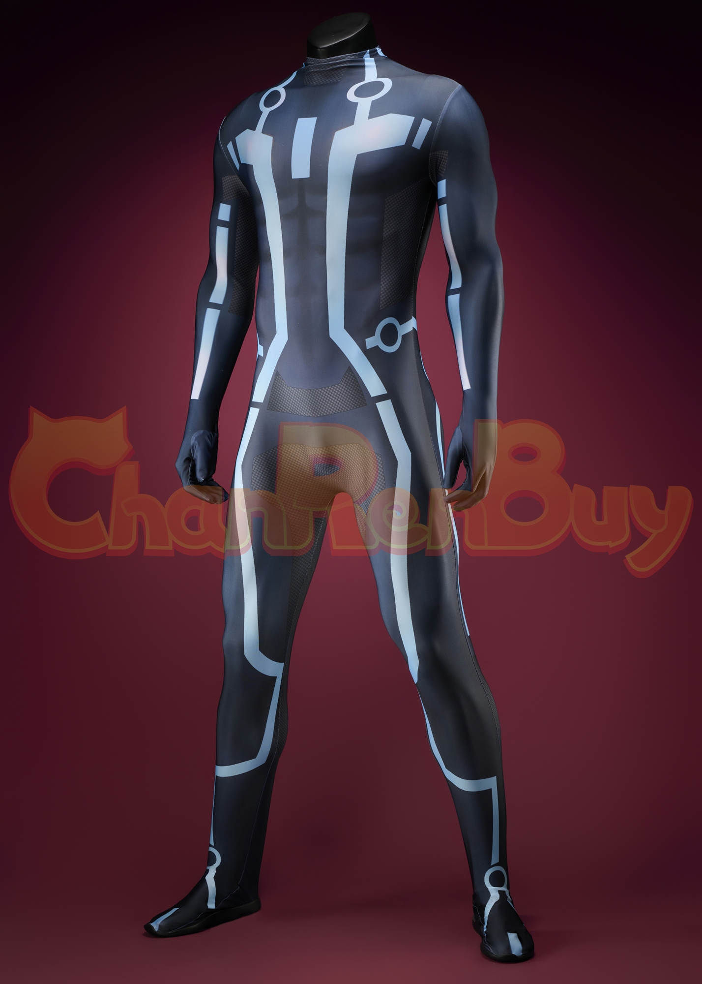 Spider Man Tron:Legacy Clu Costume Cosplay Bodysuit Blue Ver.