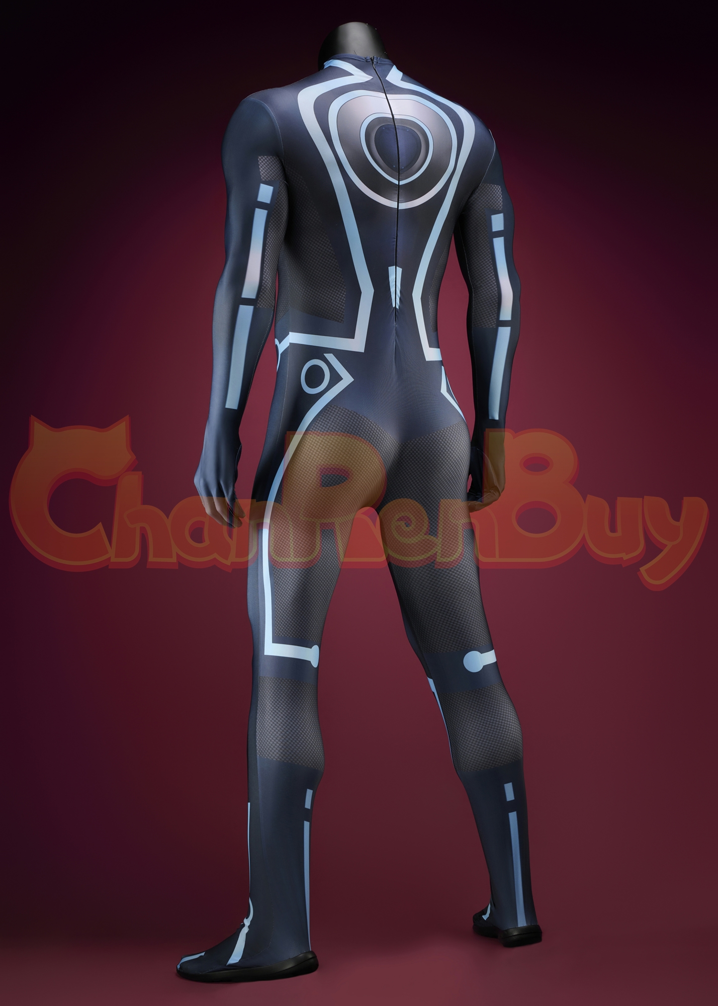 Spider Man Tron:Legacy Clu Costume Cosplay Bodysuit Blue Ver.