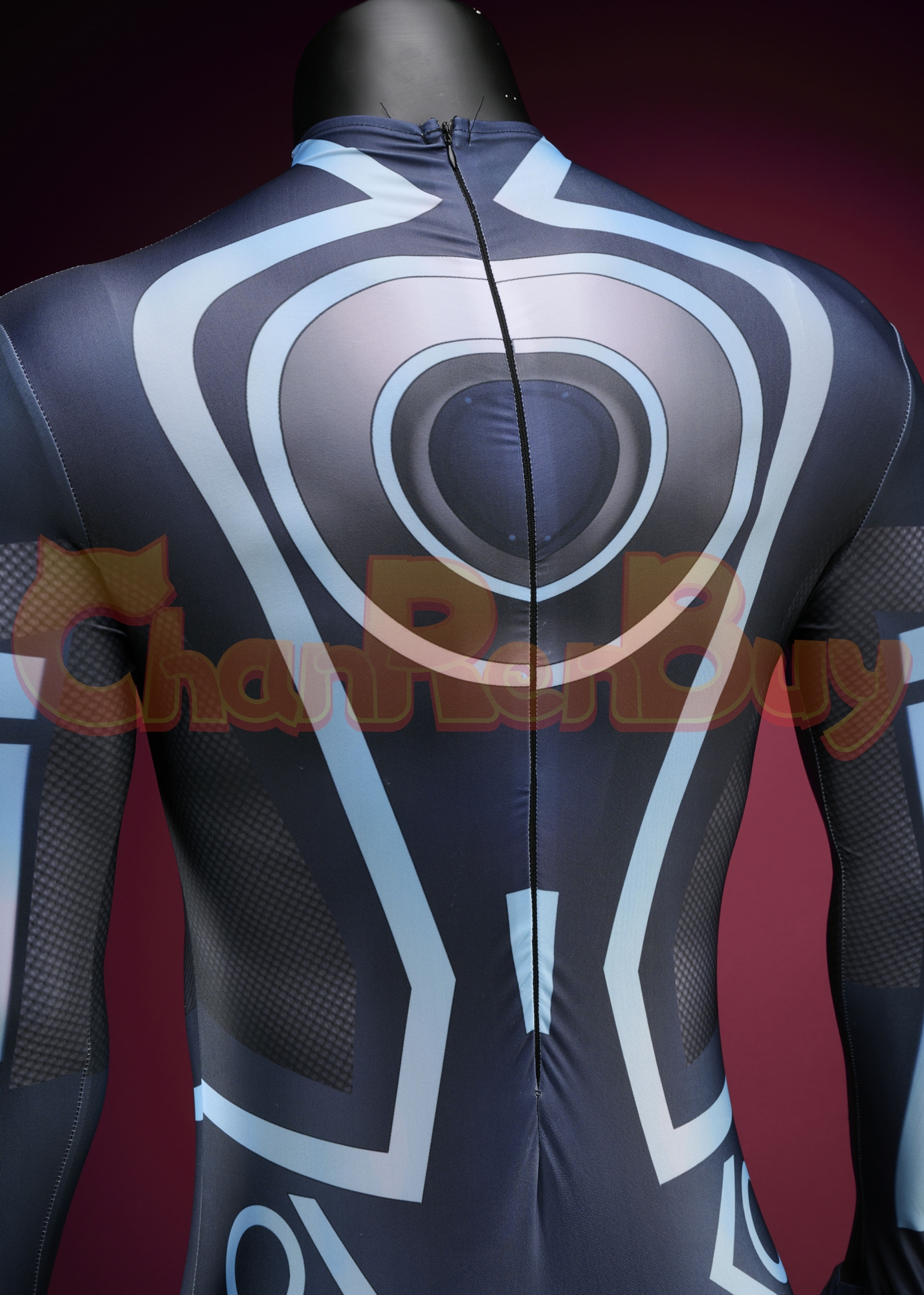 Spider Man Tron:Legacy Clu Costume Cosplay Bodysuit Blue Ver.