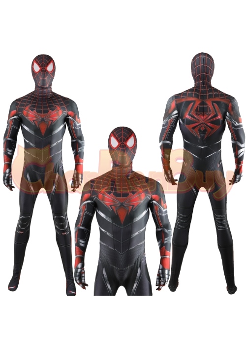 Miles Morales Advanced Tech Suit Costume Cosplay Marvel's Spider-Man Bodysuit for Adult Kid