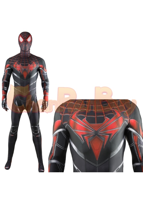 Miles Morales Advanced Tech Suit Costume Cosplay Marvel's Spider-Man Bodysuit for Adult Kid