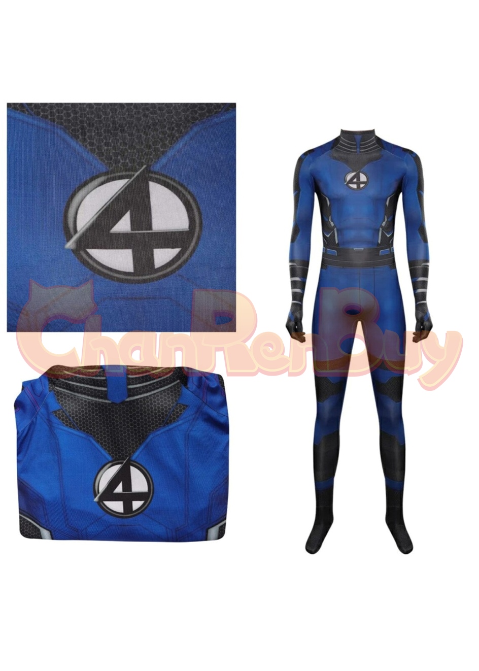 Fantastic Four Costume Mister Fantastic Bodysuit Cosplay