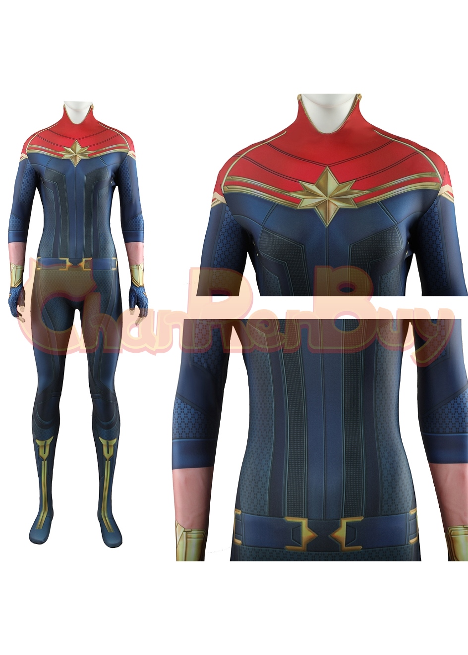The Marvels 2 Costume Carol Danvers Captain Marvel Bodysuit Cosplay Ver.6