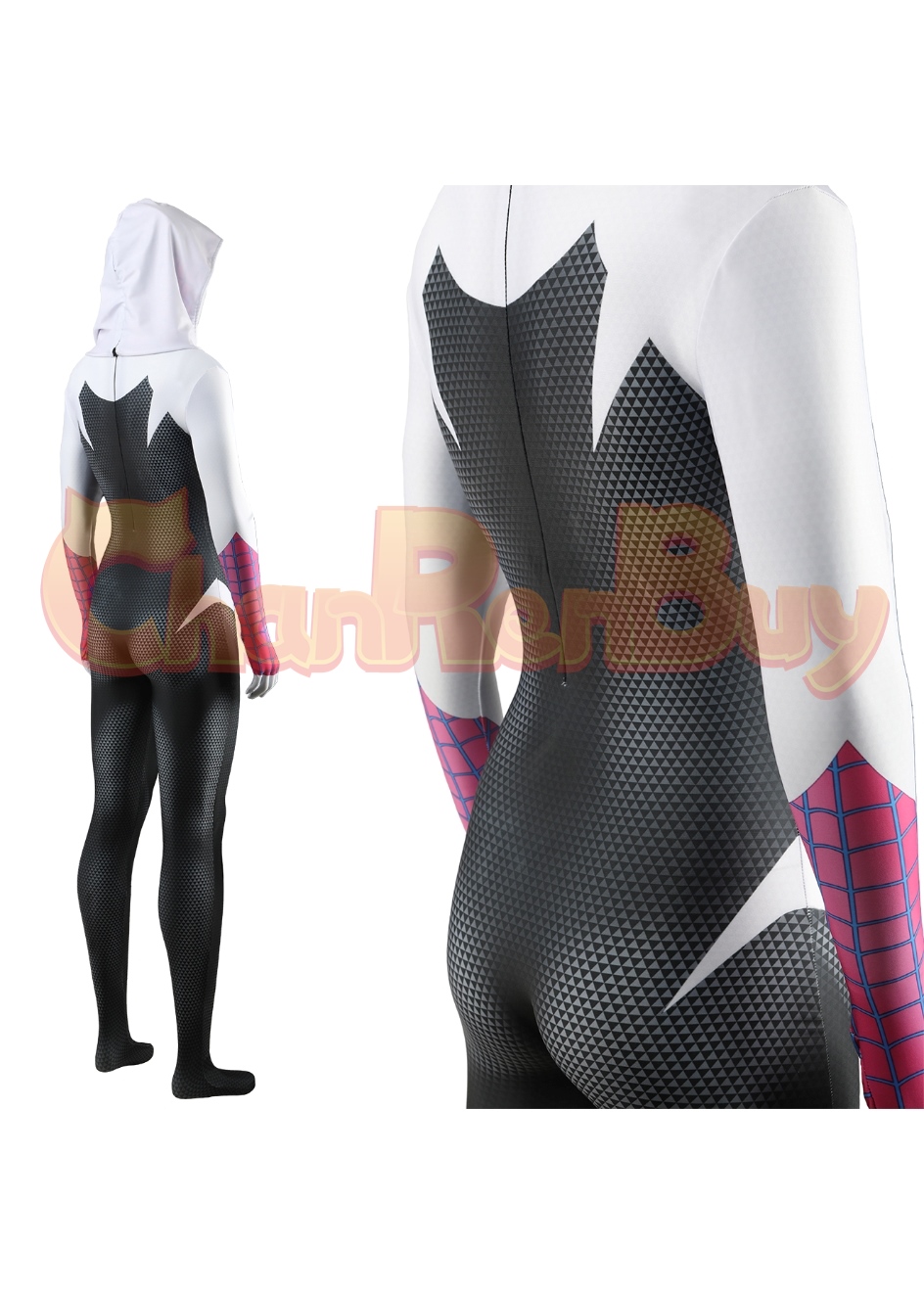 Spider-Man: Across the Spider-Verse Costume Gwen Bodysuit Cosplay for Adult Kid
