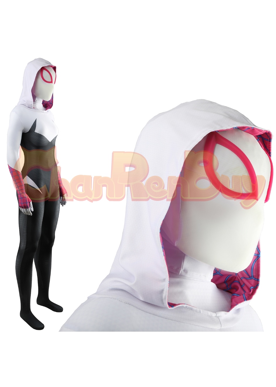 Spider-Man: Across the Spider-Verse Costume Gwen Bodysuit Cosplay for Adult Kid