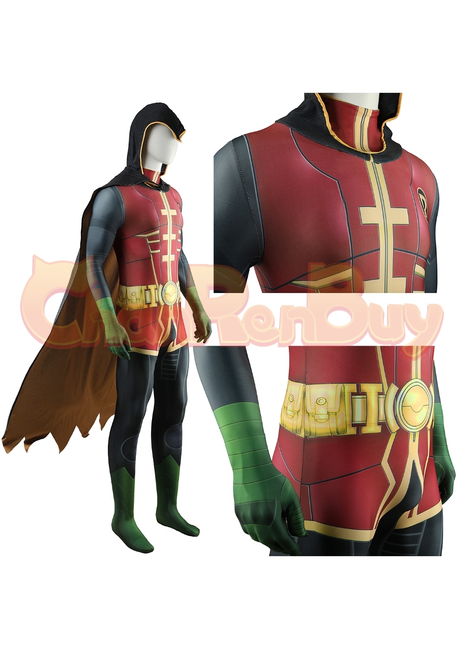 Robin Costume Bodysuit Cosplay for Adult Kid Ver.2