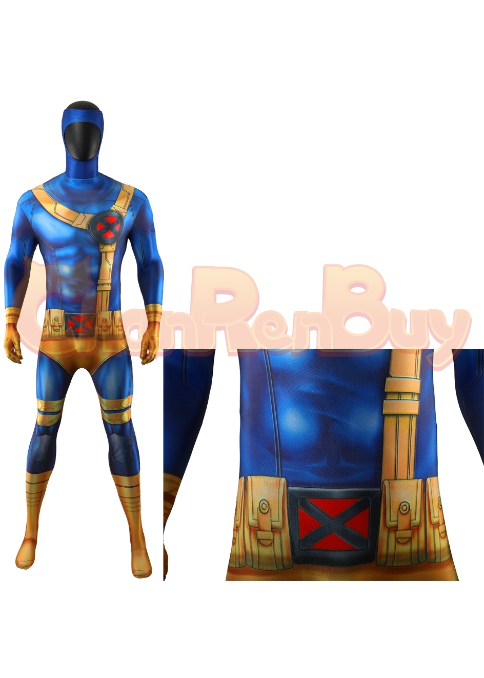 X-Men Costume Cyclops Bodysuit Cosplay for Adult Kids