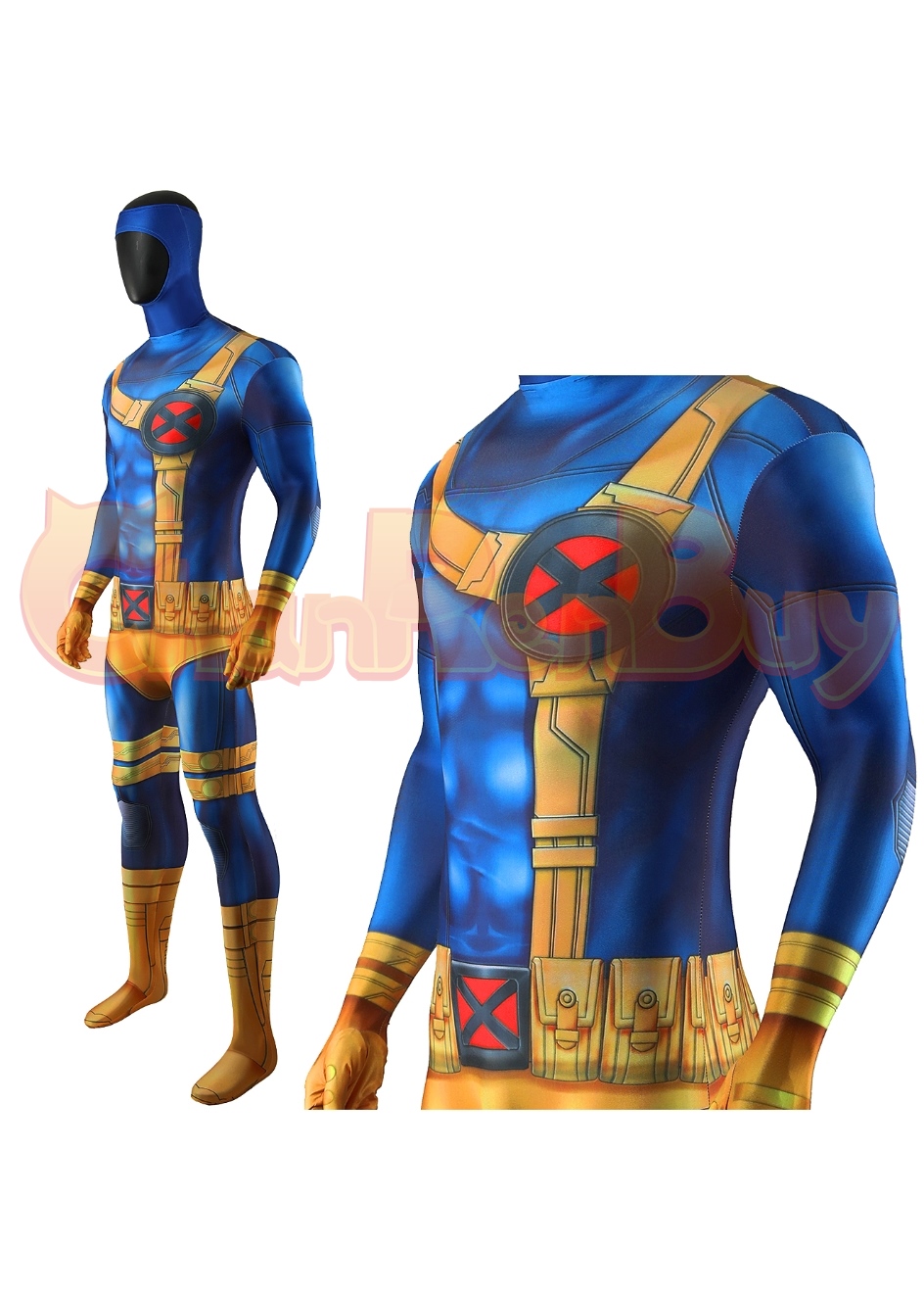 X-Men Costume Cyclops Bodysuit Cosplay for Adult Kids
