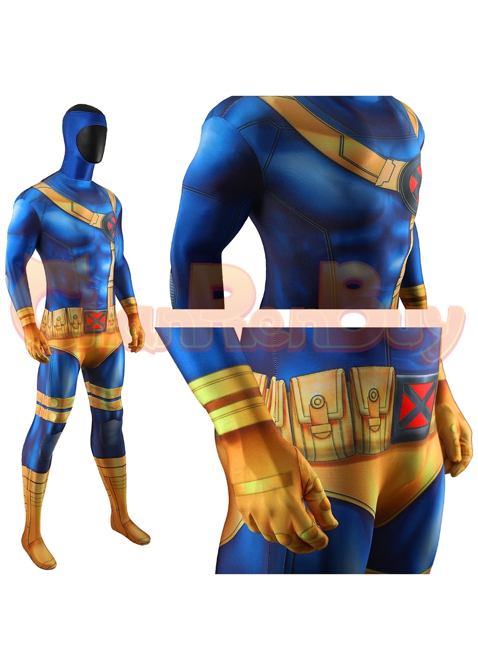 X-Men Costume Cyclops Bodysuit Cosplay for Adult Kids