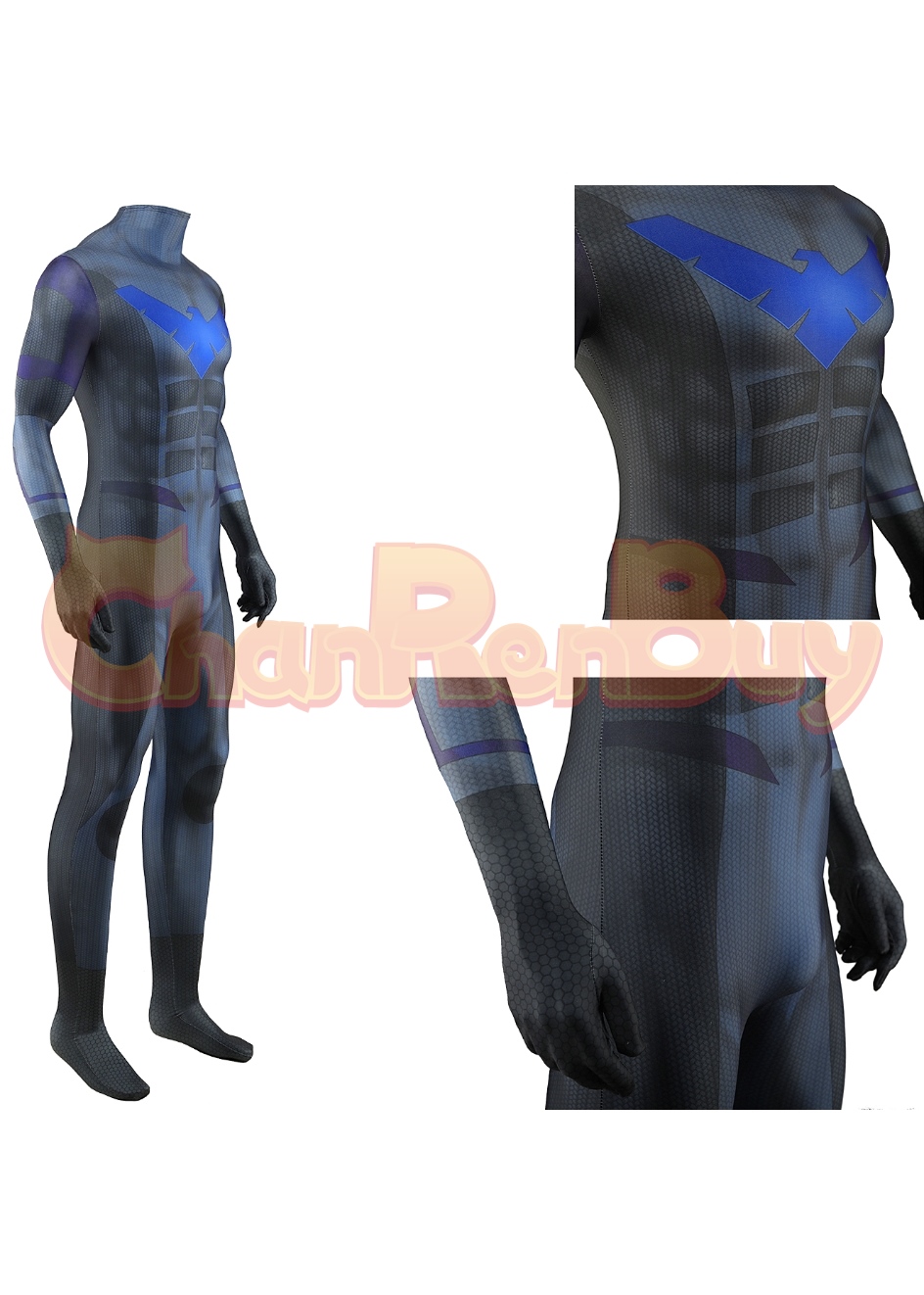 Nightwing Costume Bodysuit Cosplay for Adult Kids