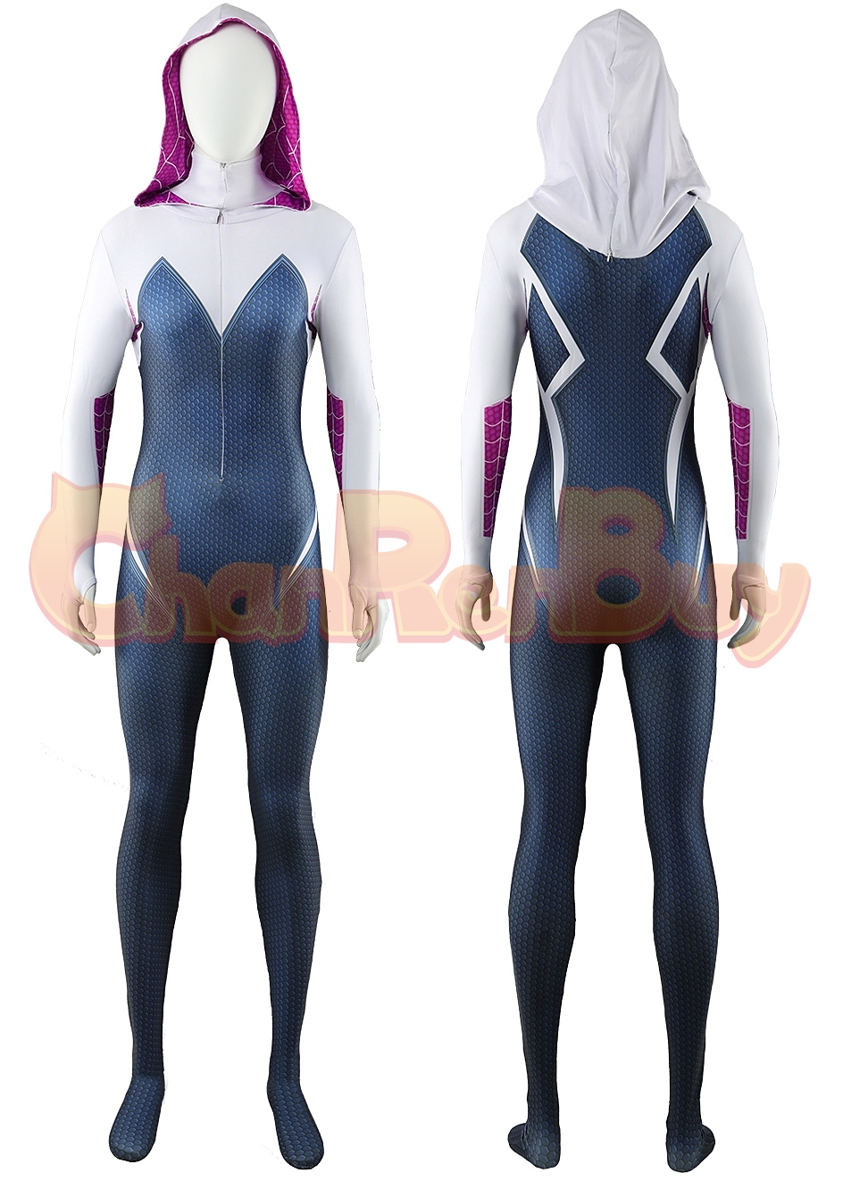 Spider-Man Across the Spider-Verse Costume Gwen Stacy Bodysuit Cosplay for Adult Kids