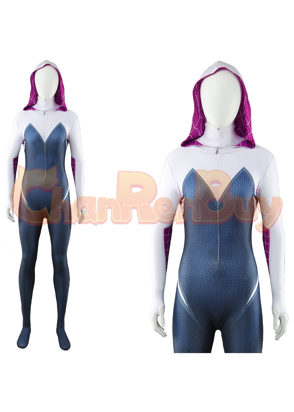 Spider-Man Across the Spider-Verse Costume Gwen Stacy Bodysuit Cosplay for Adult Kids