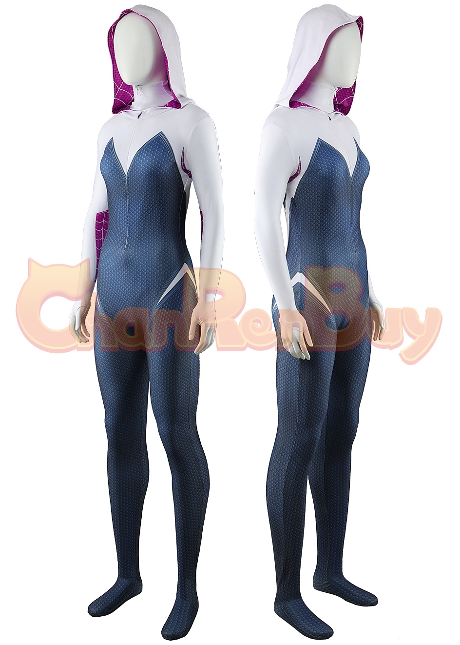 Spider-Man Across the Spider-Verse Costume Gwen Stacy Bodysuit Cosplay for Adult Kids