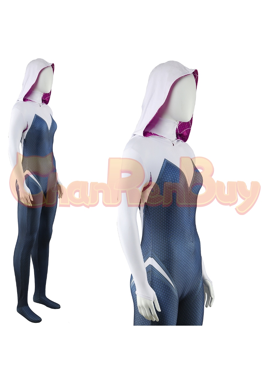Spider-Man Across the Spider-Verse Costume Gwen Stacy Bodysuit Cosplay for Adult Kids