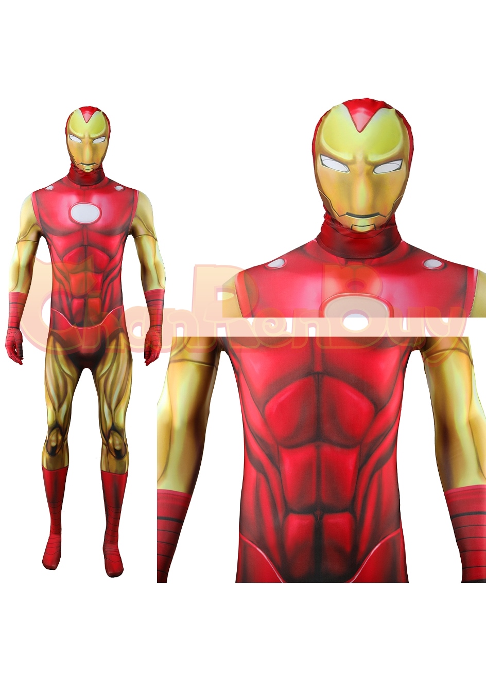 Iron Man Costume Bodysuit Cosplay for Adult Kids