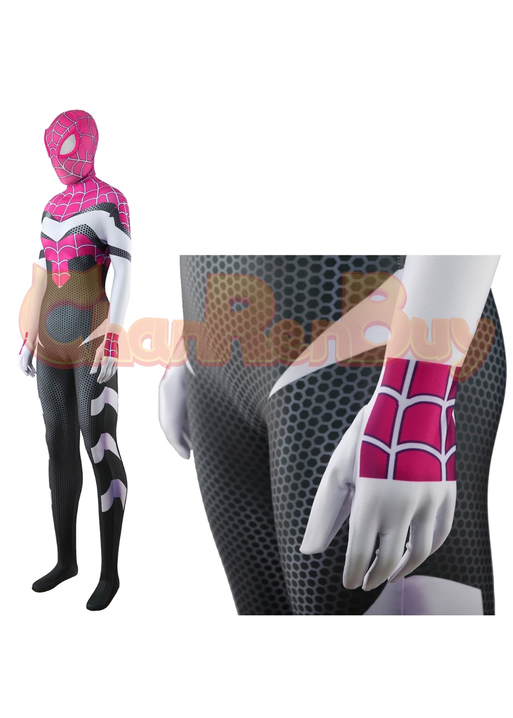Spider-Man Across the Spider-Verse Costume Gwen Stacy Bodysuit Cosplay for Adult Kids Ver.1