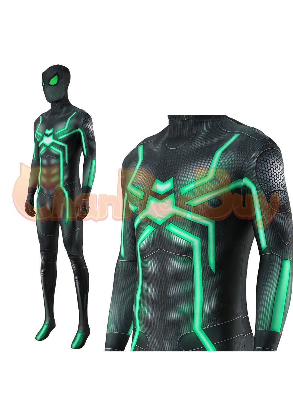 Marvel's Spider-Man Costume Spider-Man Stealth Bodysuit Green Cosplay for Adult Kids