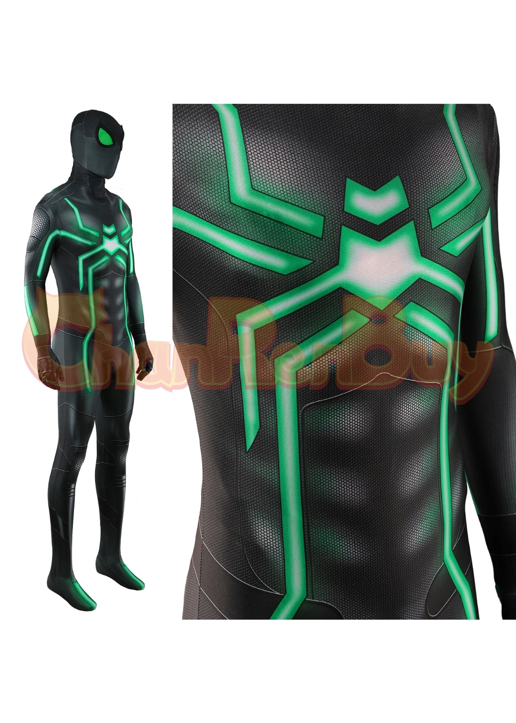 Marvel's Spider-Man Costume Spider-Man Stealth Bodysuit Green Cosplay for Adult Kids