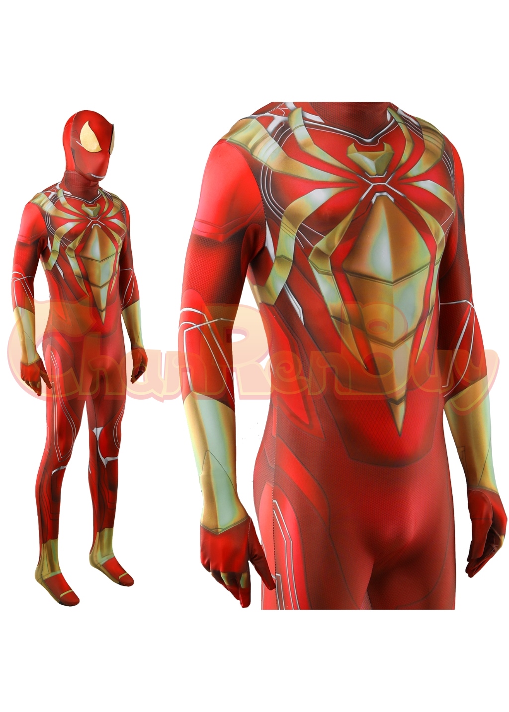 Iron Man Costume Bodysuit Cosplay for Adult Kids Ver.2