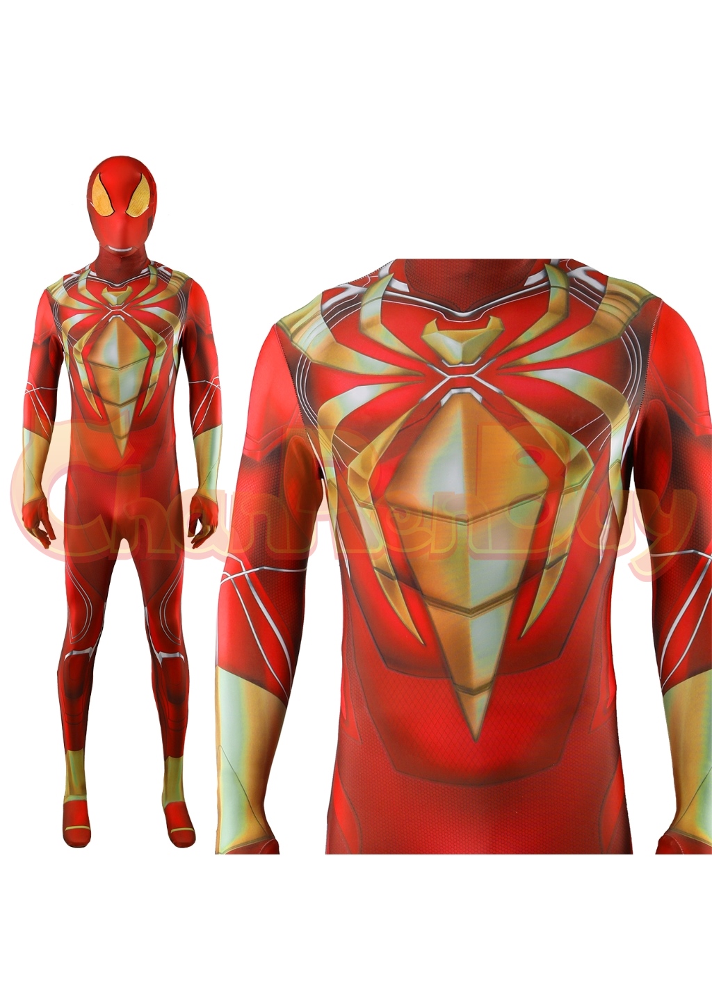 Iron Man Costume Bodysuit Cosplay for Adult Kids Ver.2