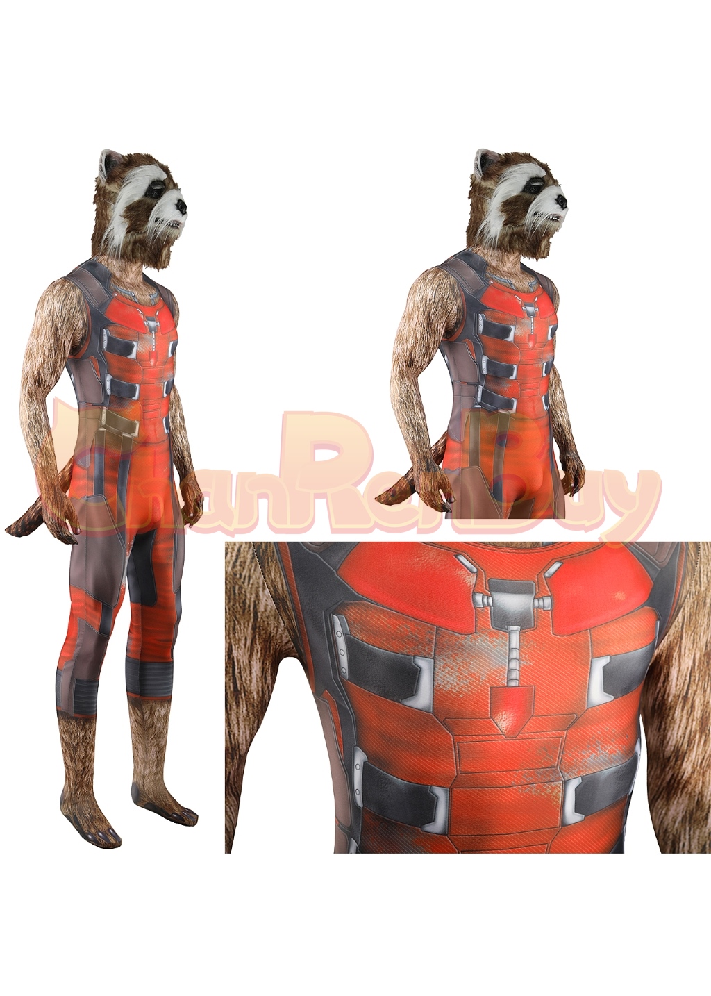 Guardians of the Galaxy Vol. 3 Costume Rocket Cosplay for Adult Kids