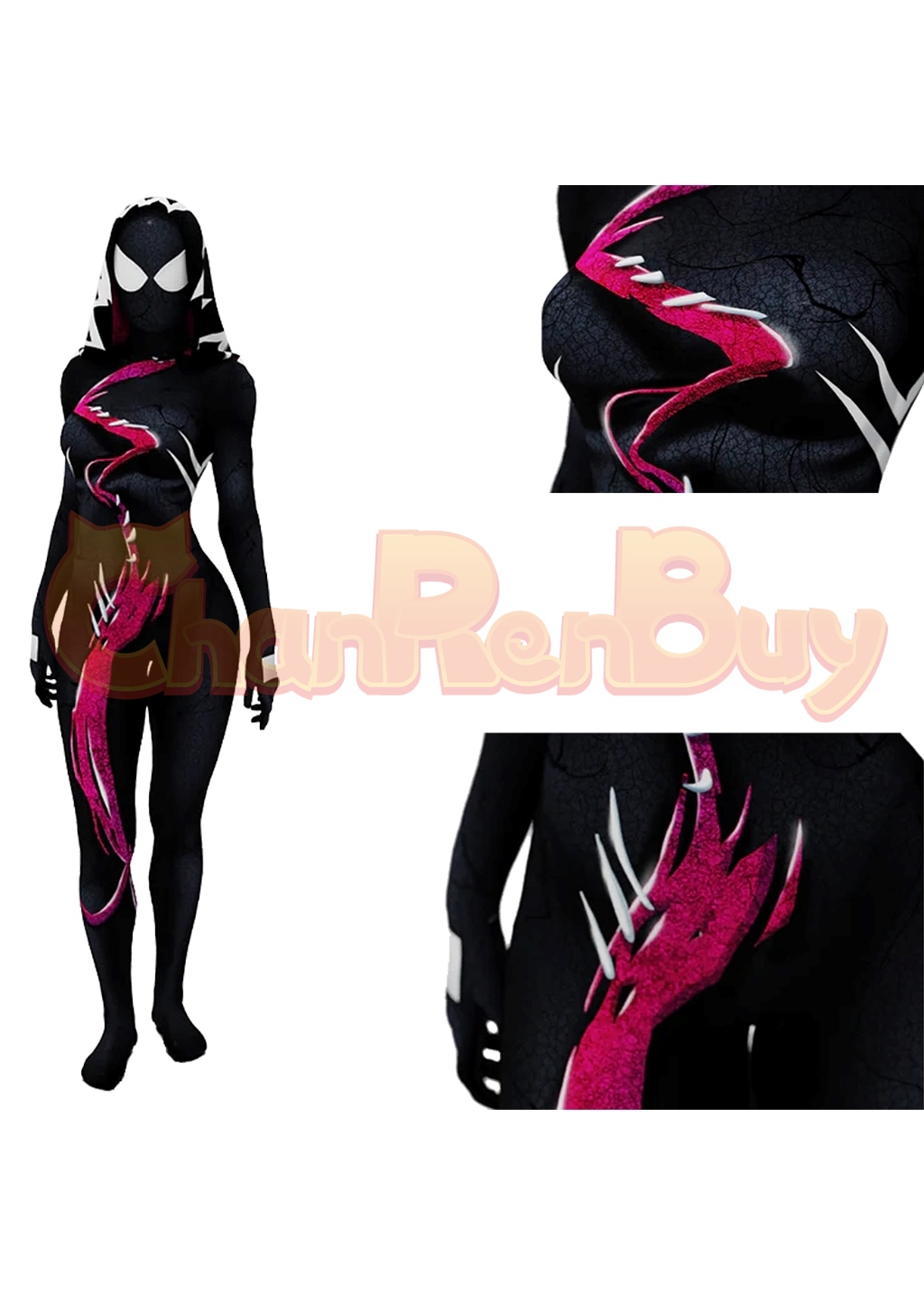Spider Gwen Stacy Costume Venom Spider Bodysuit Cosplay for Adult Kids