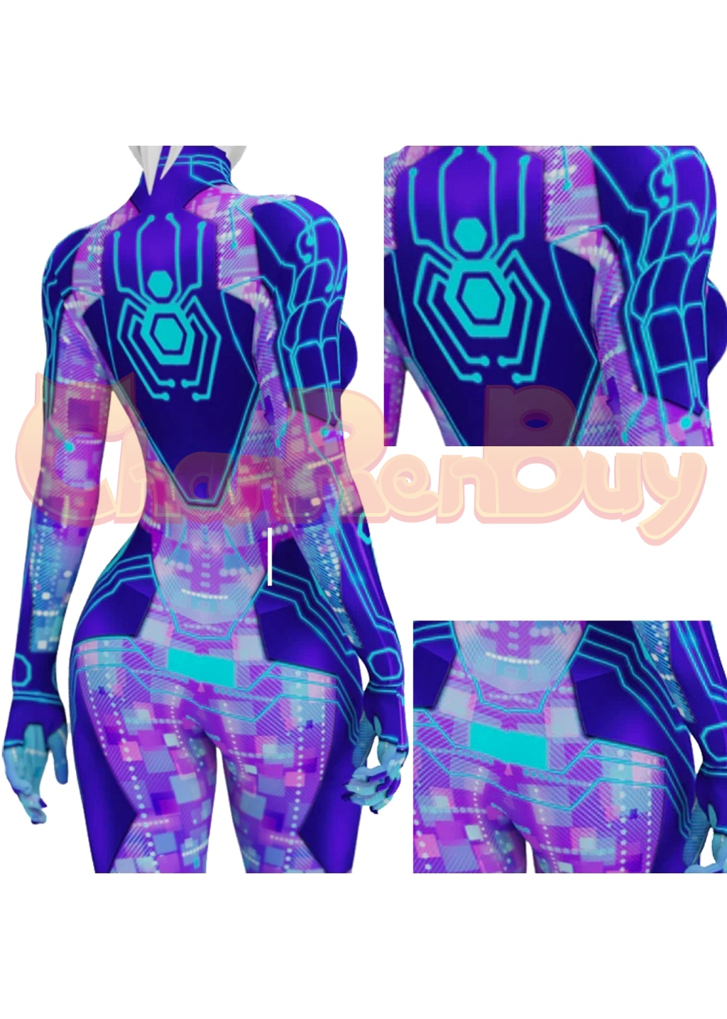 Spider-Man: Into the Spider-Verse Costume Spider-Byte Margo Bodysuit Cosplay for Adult Kids
