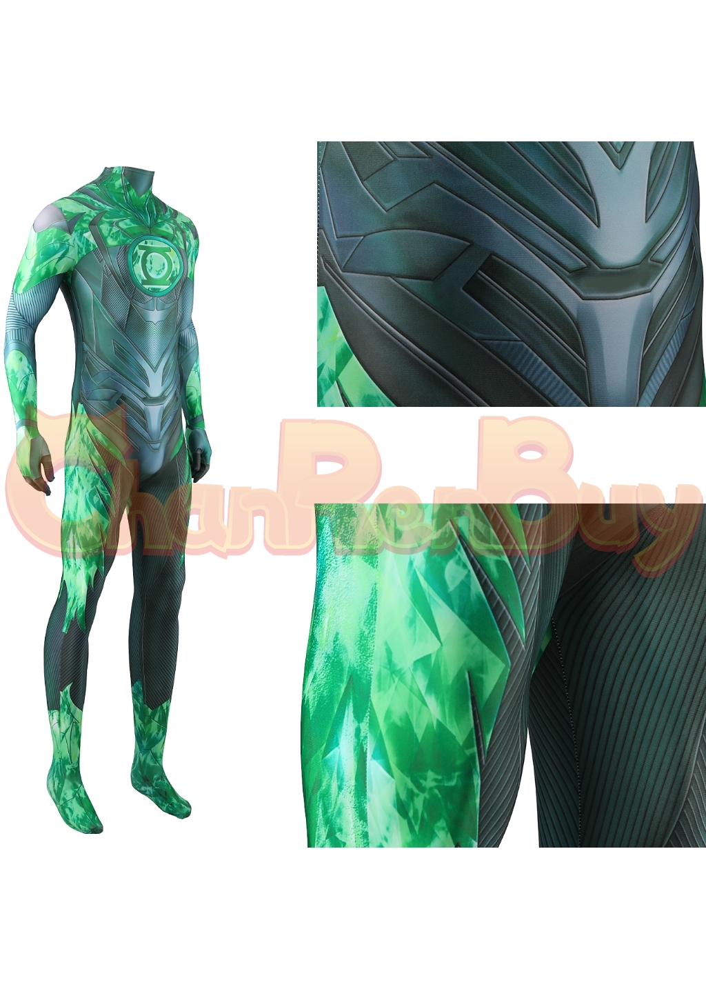 Green Lantern Costume Suicide Squad Bodysuit Cosplay for Adult Kids