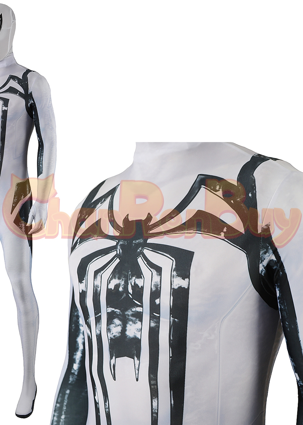 Venom Costume Marvel's Spider-man 2 Bodysuit Cosplay for Adult Kids White Ver